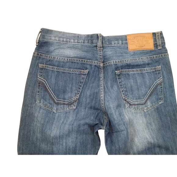 Men's United Denim Of America Distressed Relaxed Straight Leg Jeans Size 38x30 - Picture 5 of 7